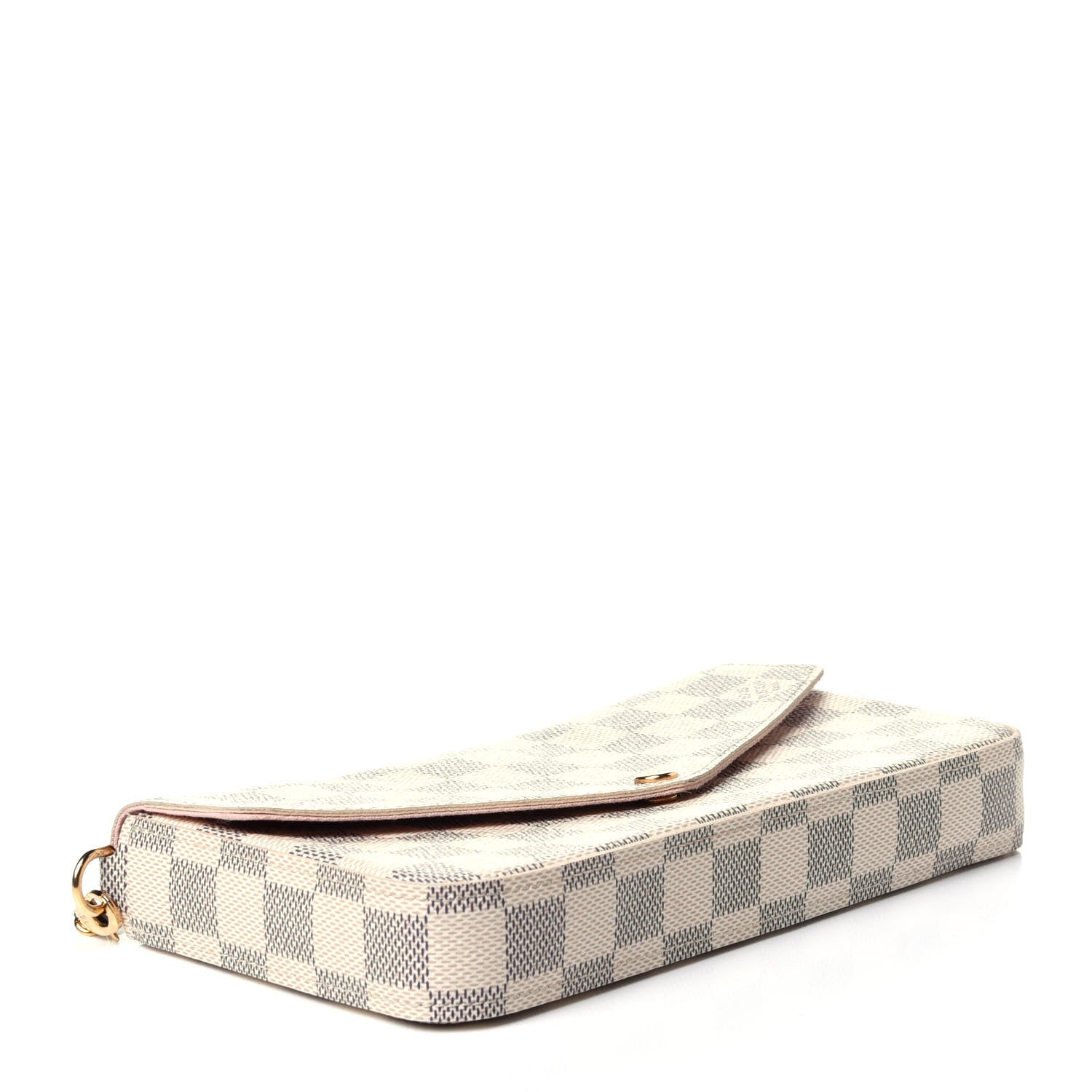 Louis Vuitton Damier Azur Pochette Felicie Chain Wallet Rose Ballerine 5 of 14