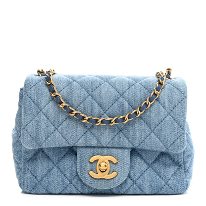 Chanel Denim Quilted Mini Pearl Crush Flap Blue 1 of 10
