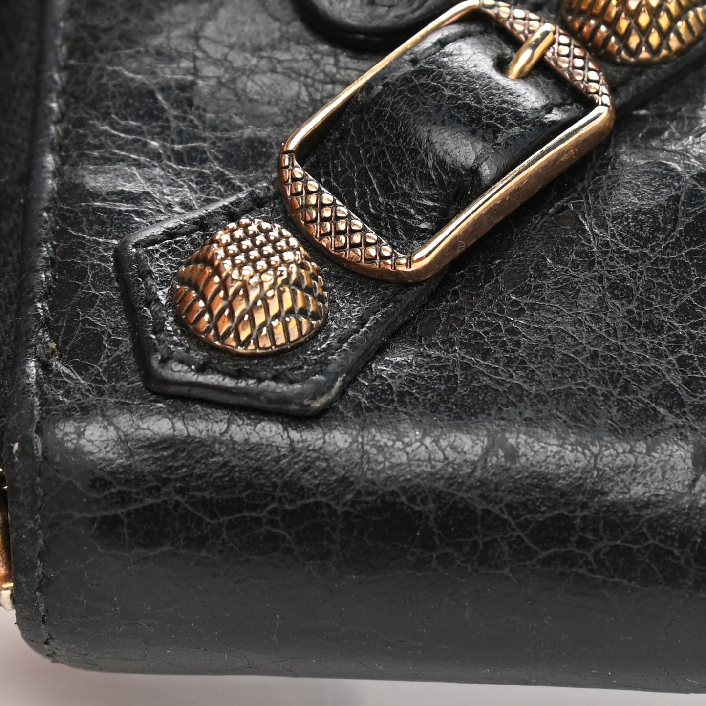 Agneau Giant 12 Rose Gold Hardware Continental Zip Around Wallet Black