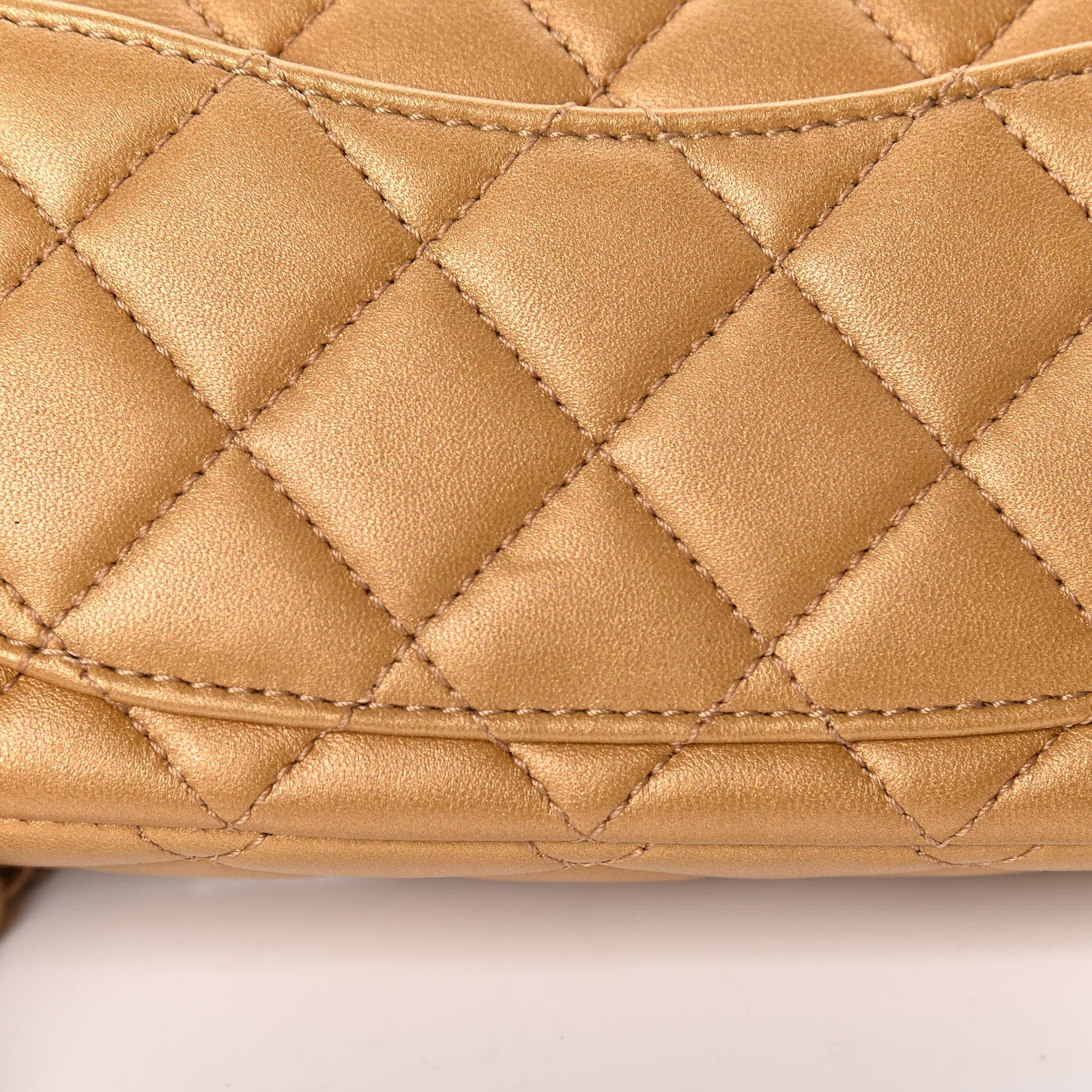 Chanel Metallic Lambskin Quilted Extra Mini Medallion Flap Gold 12 of 19