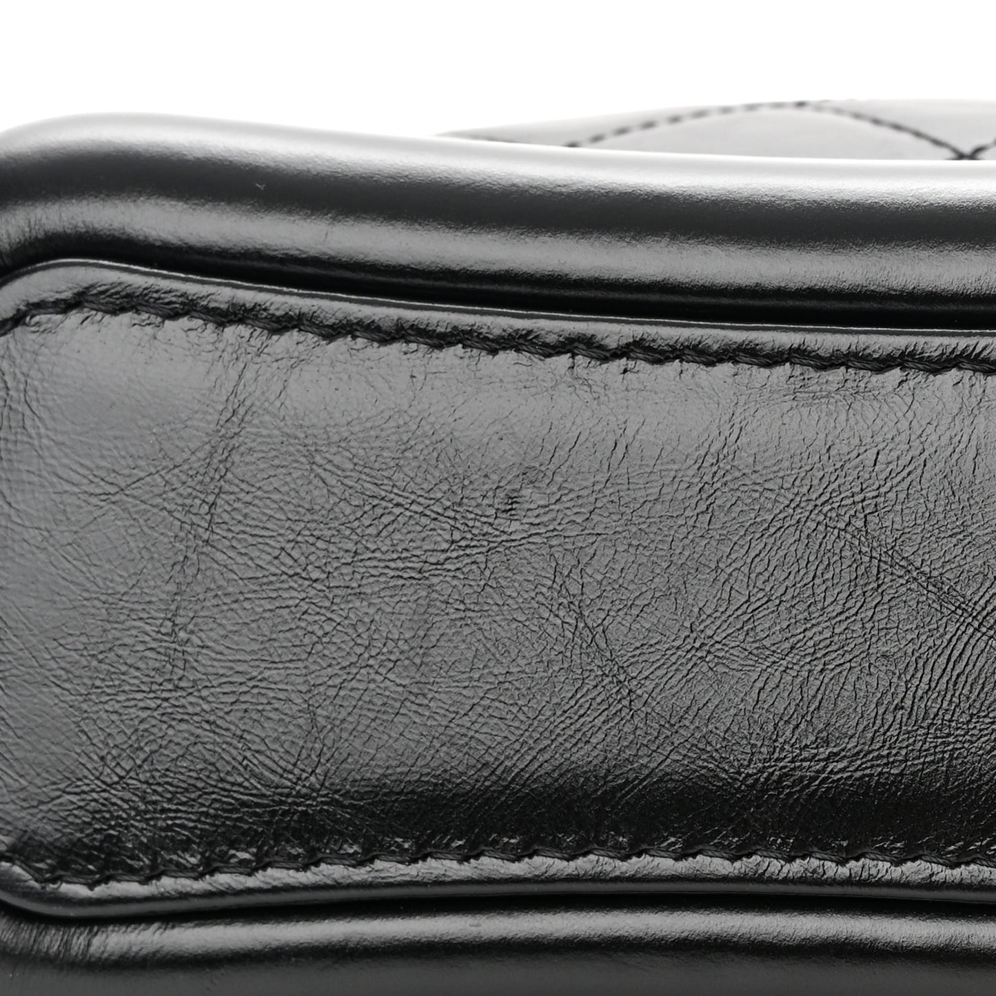 Aged Calfskin Quilted Small Gabrielle Hobo Black