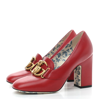 Gucci Malaga Kid GG Victoire 95mm Loafer Pumps 36 Hibiscus Red 3 of 11