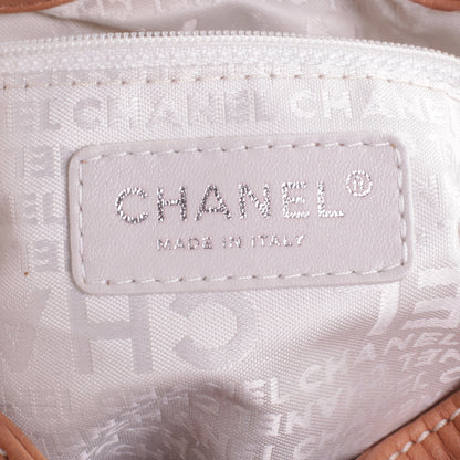 Chanel Leather Contrast Stitch Small Drawstring Tote Beige 5 of 7