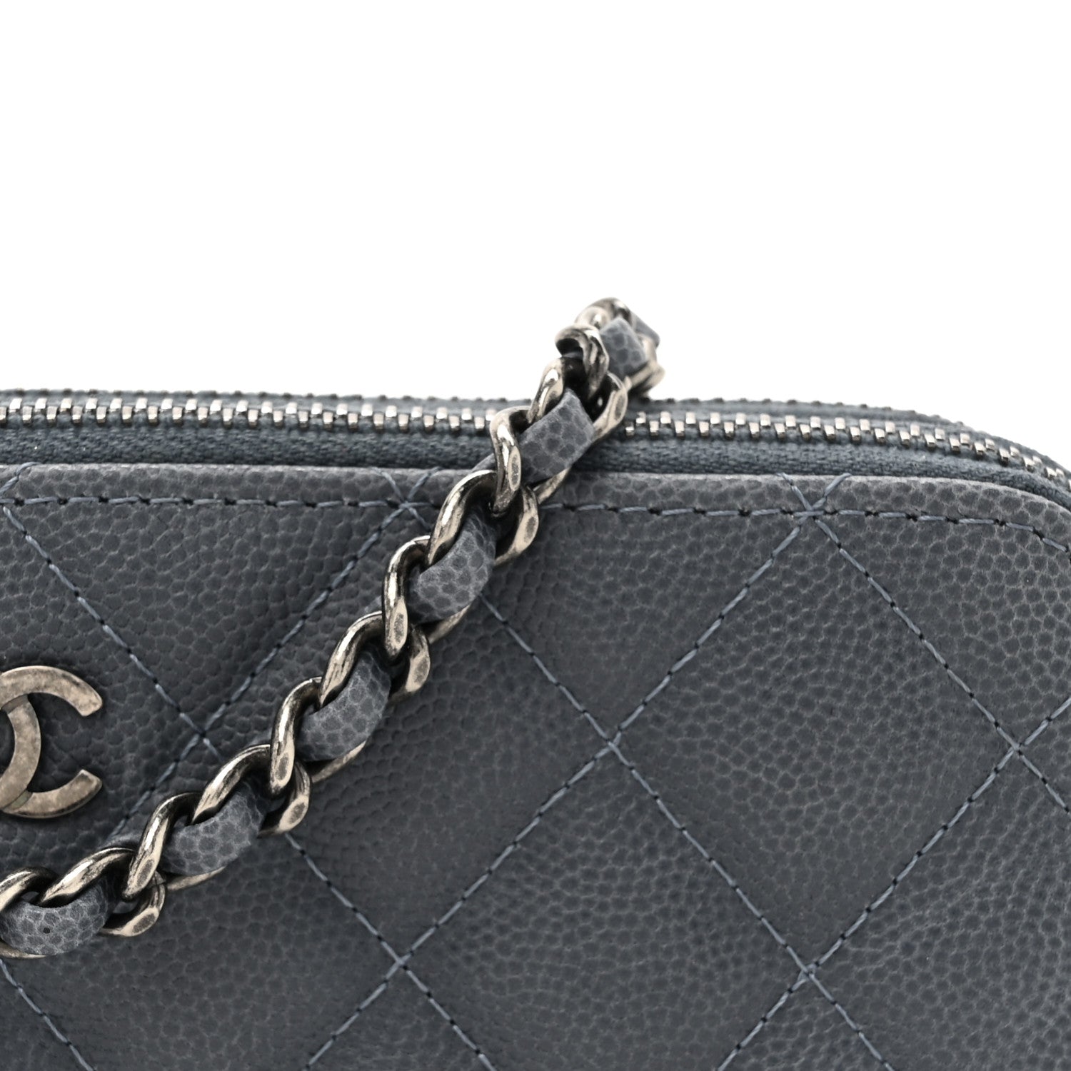 Chanel Caviar Quilted Small Clutch With Chain Grey 10 of 13