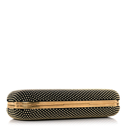 Alexander McQueen Suede Studded Skull Knuckle Box Clutch Black 4 of 15