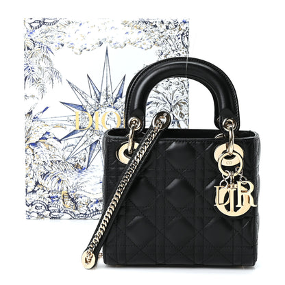 Christian Dior Lambskin Cannage Mini Lady Dior Black 11 of 11