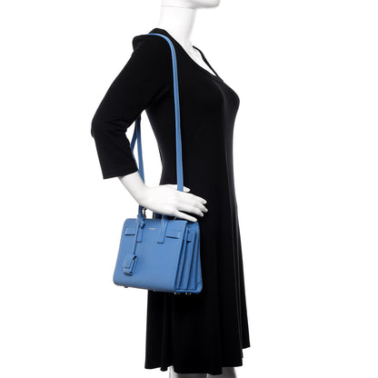 Saint Laurent Grained Calfskin Nano Sac De Jour Blue Clair 2 of 11