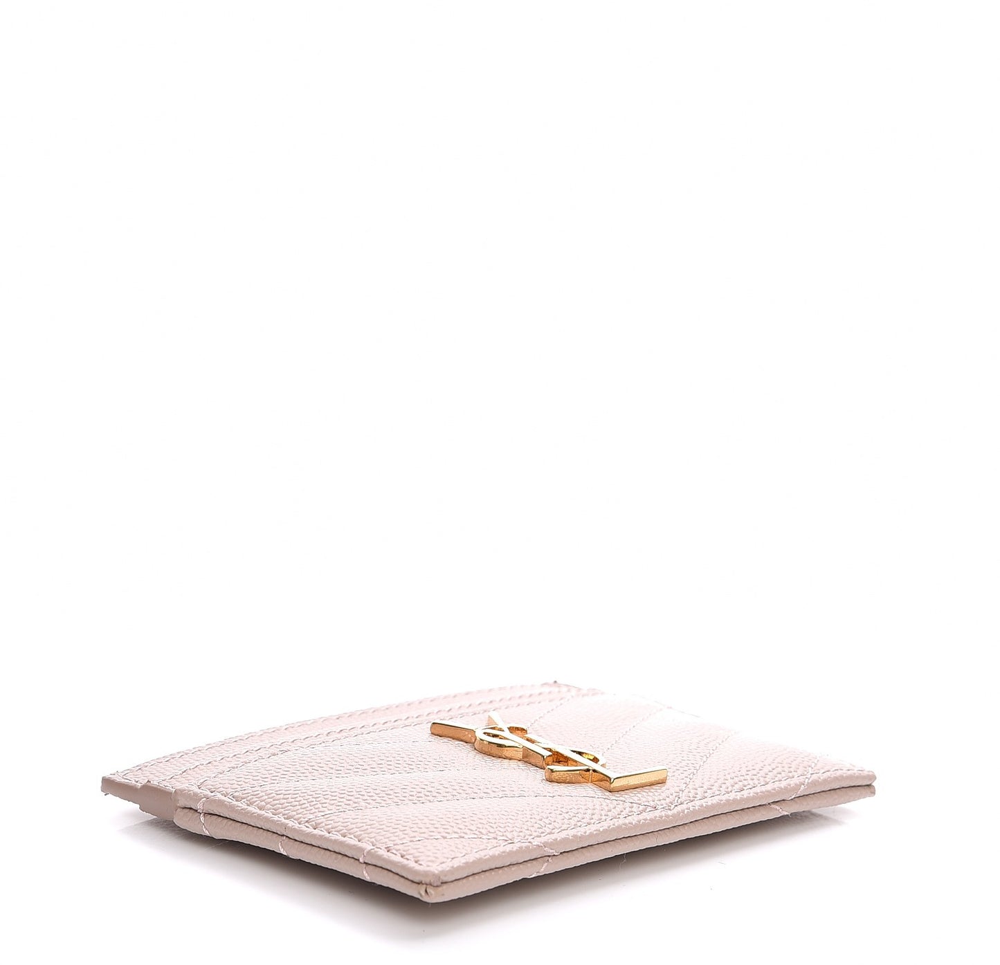Grain De Poudre Matelasse Chevron Monogram Credit Card Case Rose Antic