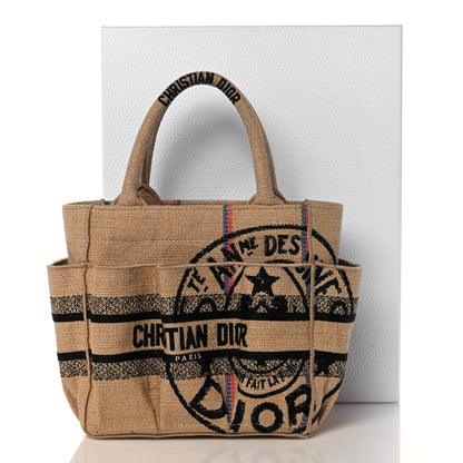 Christian Dior Union Jute Canvas Small Catherine Tote Beige 11 of 11