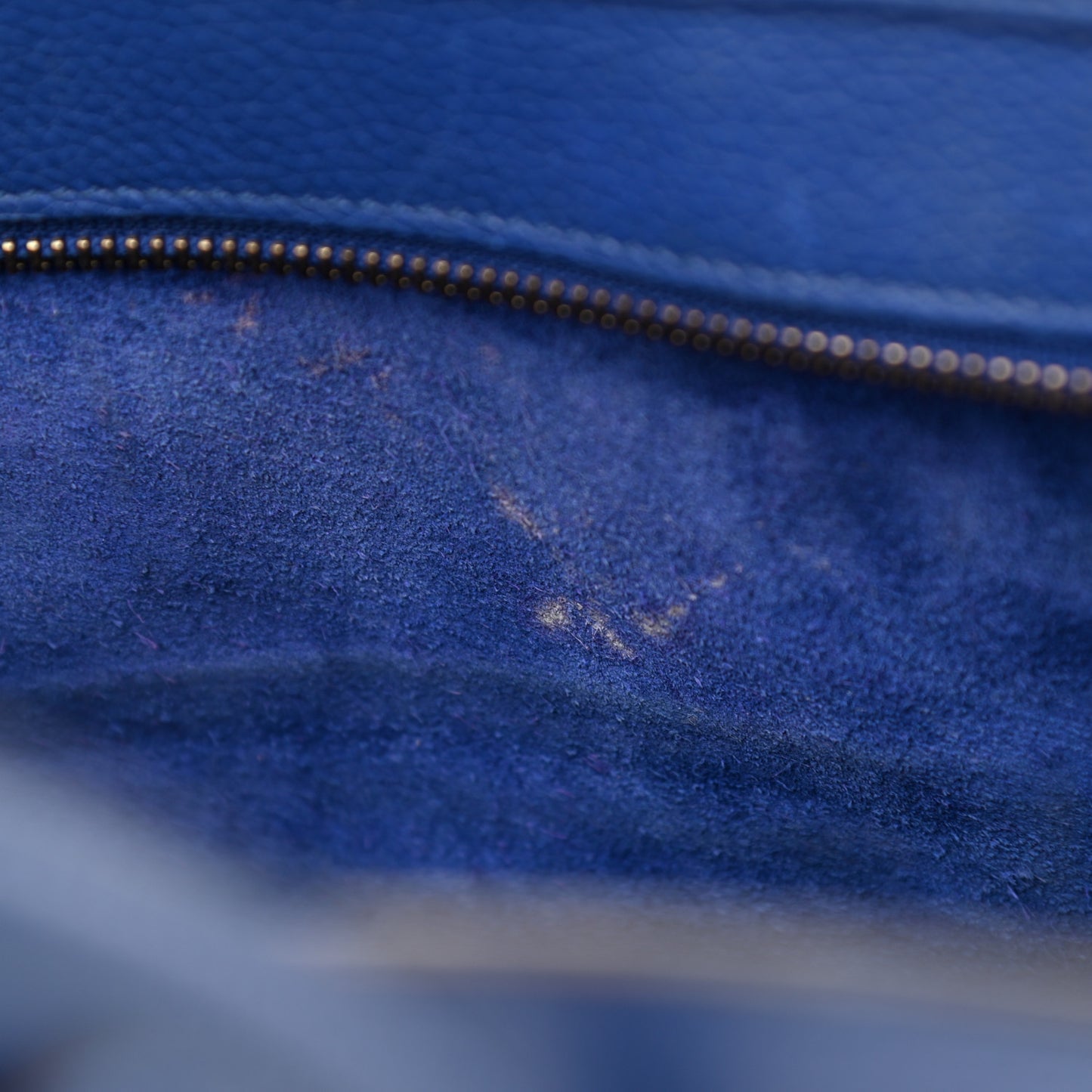 Drummed Calfskin Nano Luggage Indigo