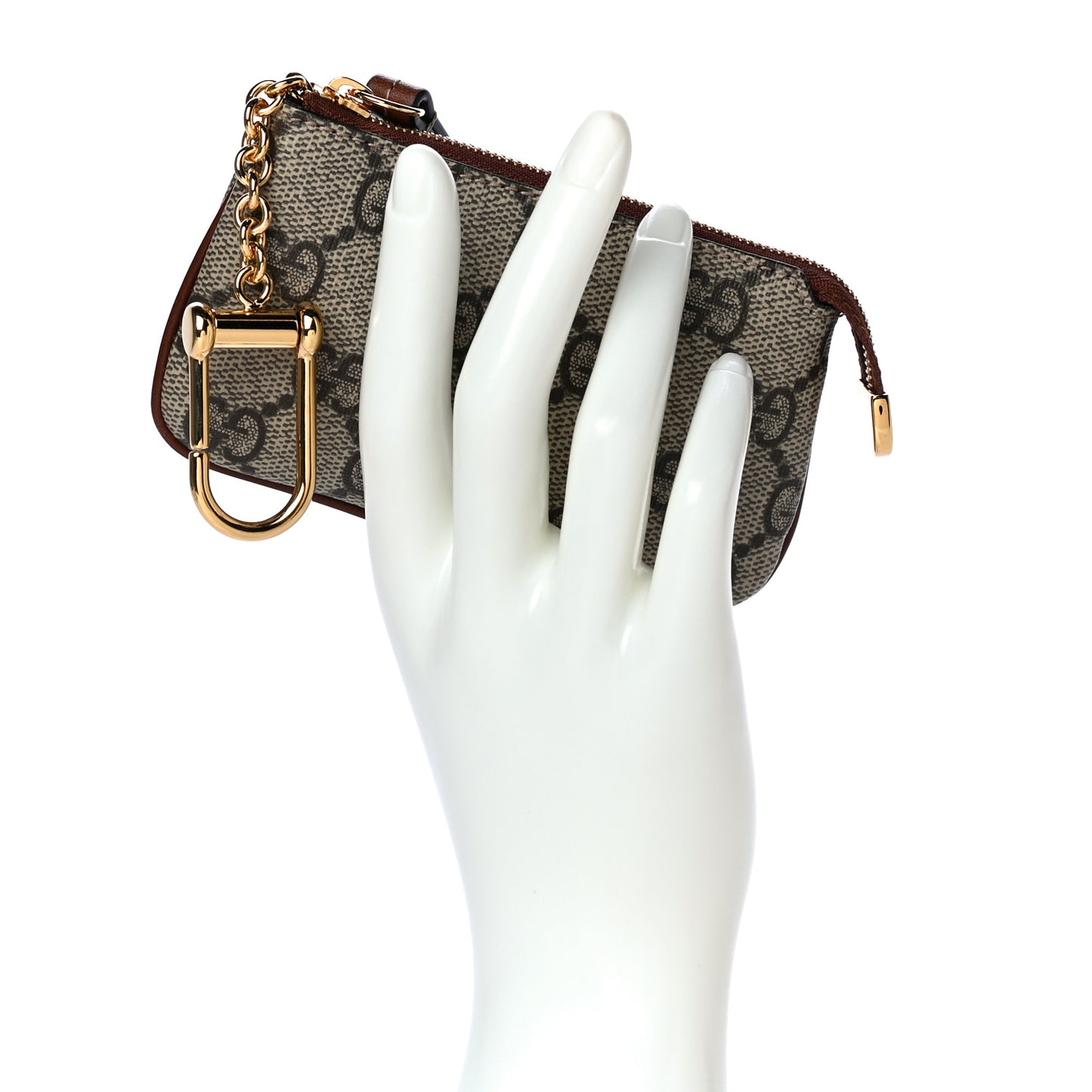 GG Supreme Monogram Key Case Brown