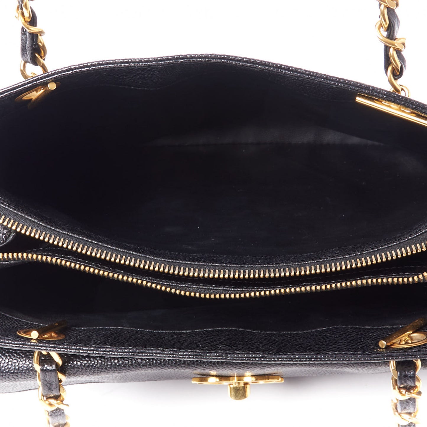 Caviar Flap Shoulder Bag Black