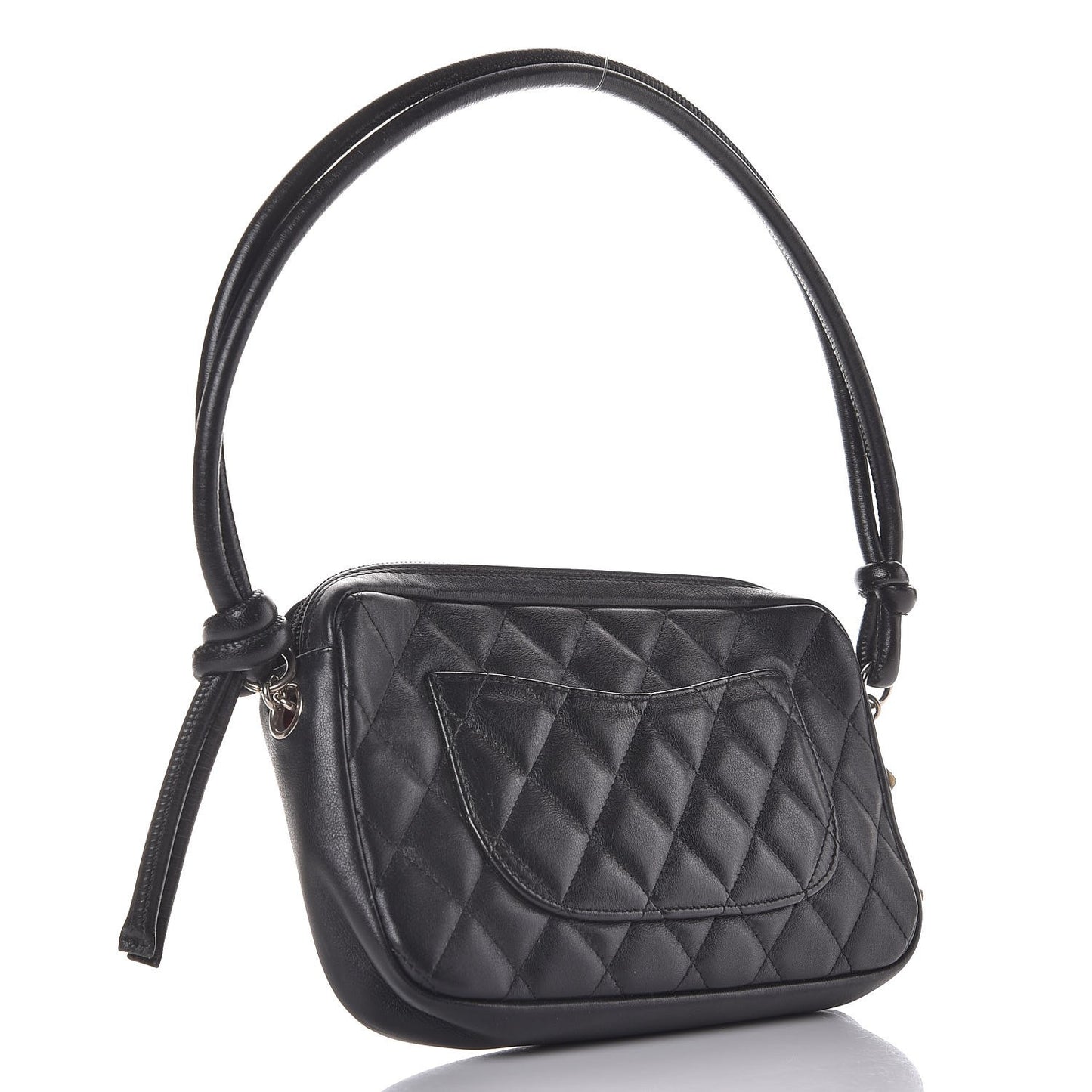 Calfskin Quilted Cambon Pochette Black White