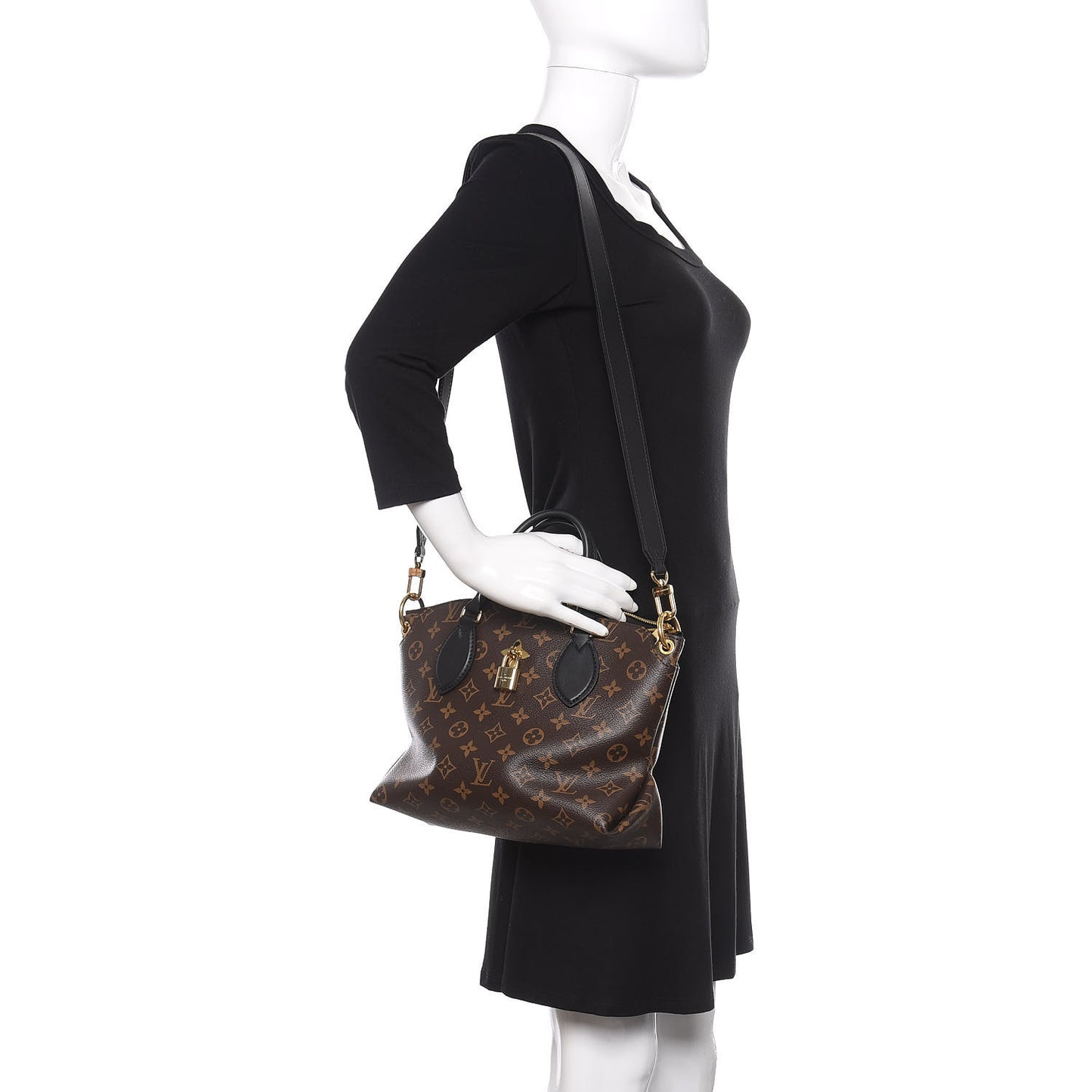 Monogram Flower Zipped Tote PM Black