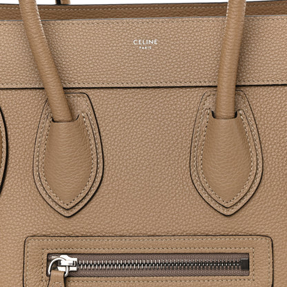Celine Drummed Calfskin Micro Luggage Dune 9 of 11