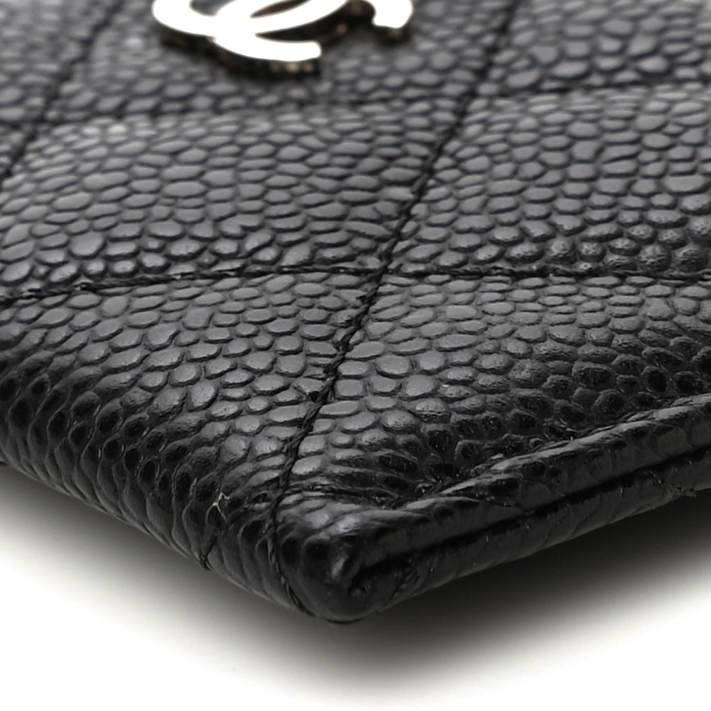 Caviar Quilted Card Holder Black
