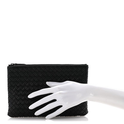 Bottega Veneta Nappa Intrecciato Flat Zip Pouch Black 2 of 12