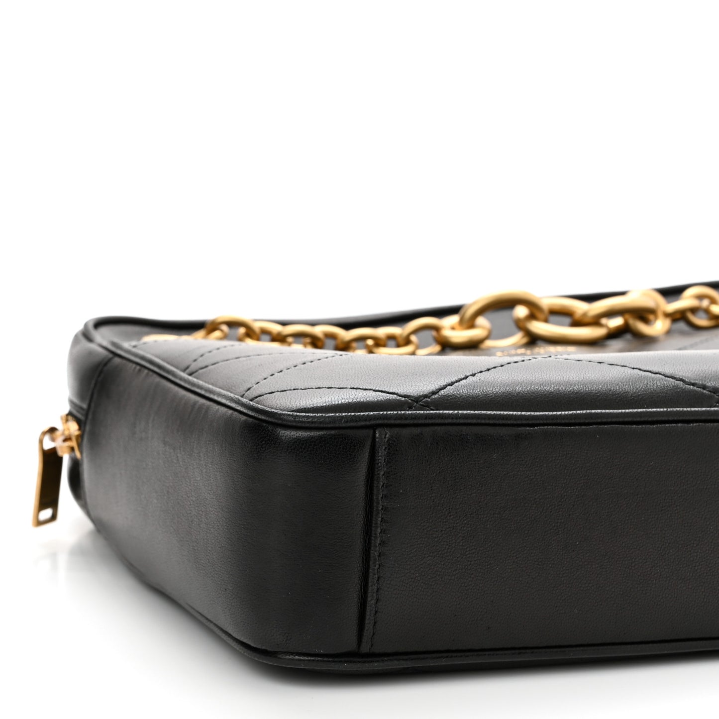 Lambskin Quilted Le Maillon Chain Strap Crossbody Black
