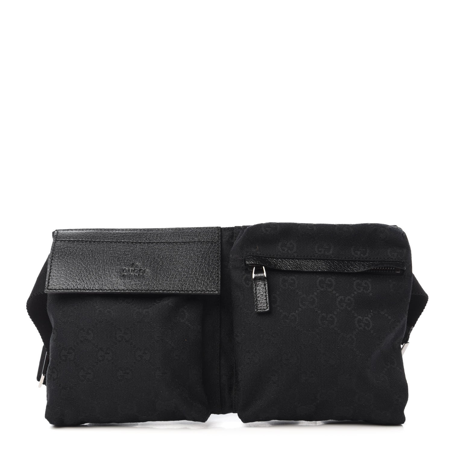 Gucci GG Monogram Double Pocket Belt Bag Black 1 of 11