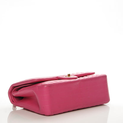 Chanel Lambskin Chevron Quilted Jumbo Double Flap Dark Pink 4 of 7