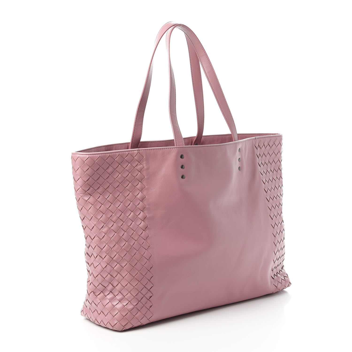 Bottega Veneta Calfskin Leggero Intrecciato Tote Mallow 3 of 10