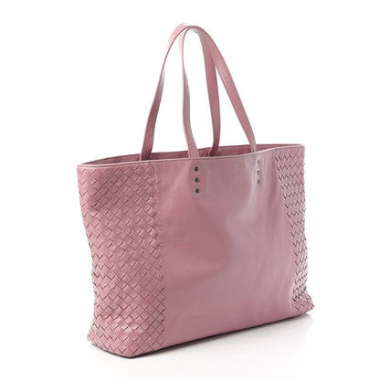 Bottega Veneta Calfskin Leggero Intrecciato Tote Mallow 3 of 10