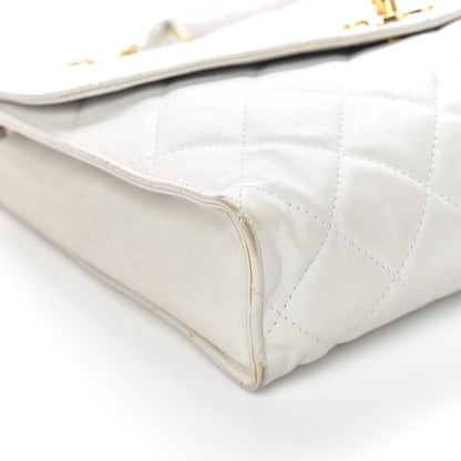 Chanel Lambskin Quilted Medium Single Flap White 5 of 17