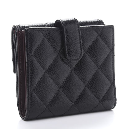 Chanel Caviar Quilted Compact French Flap Wallet Black 3 of 10