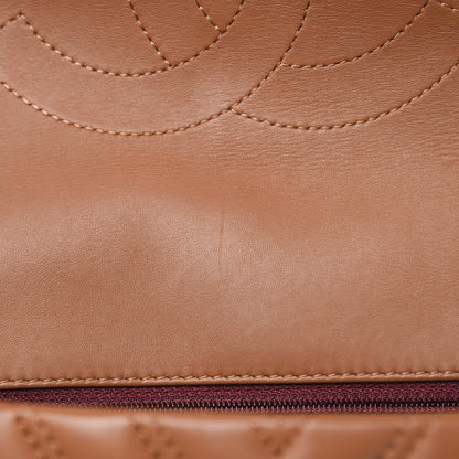 Chanel Lambskin Chevron Double Stitch Jumbo Single Flap Camel 11 of 13