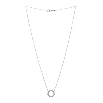 Tiffany Platinum Diamond Small Open Circle Pendant Necklace 3 of 6