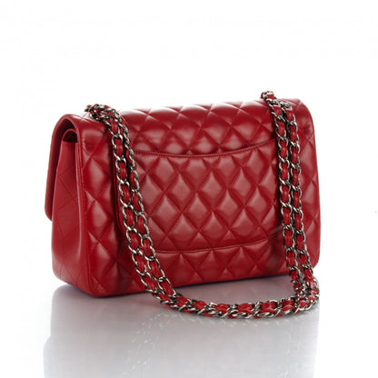Chanel Lambskin Quilted Jumbo Double Flap Red 4 of 8