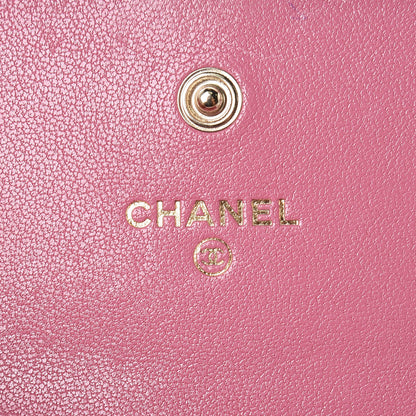 Chanel Lambskin Quilted CC Flap Coin Purse Wallet Pink 8 of 10