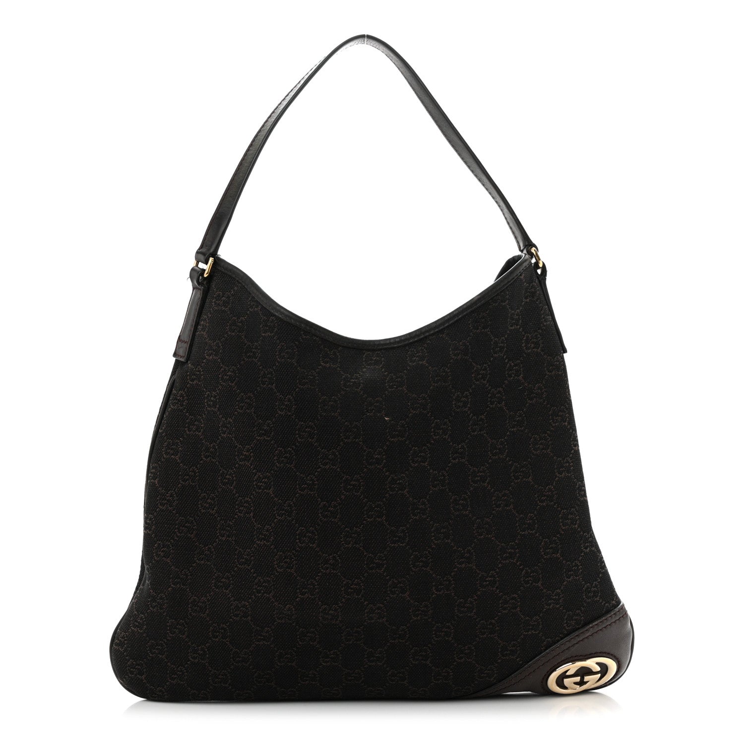 Gucci Monogram Medium New Britt Hobo Dark Brown 1 of 13