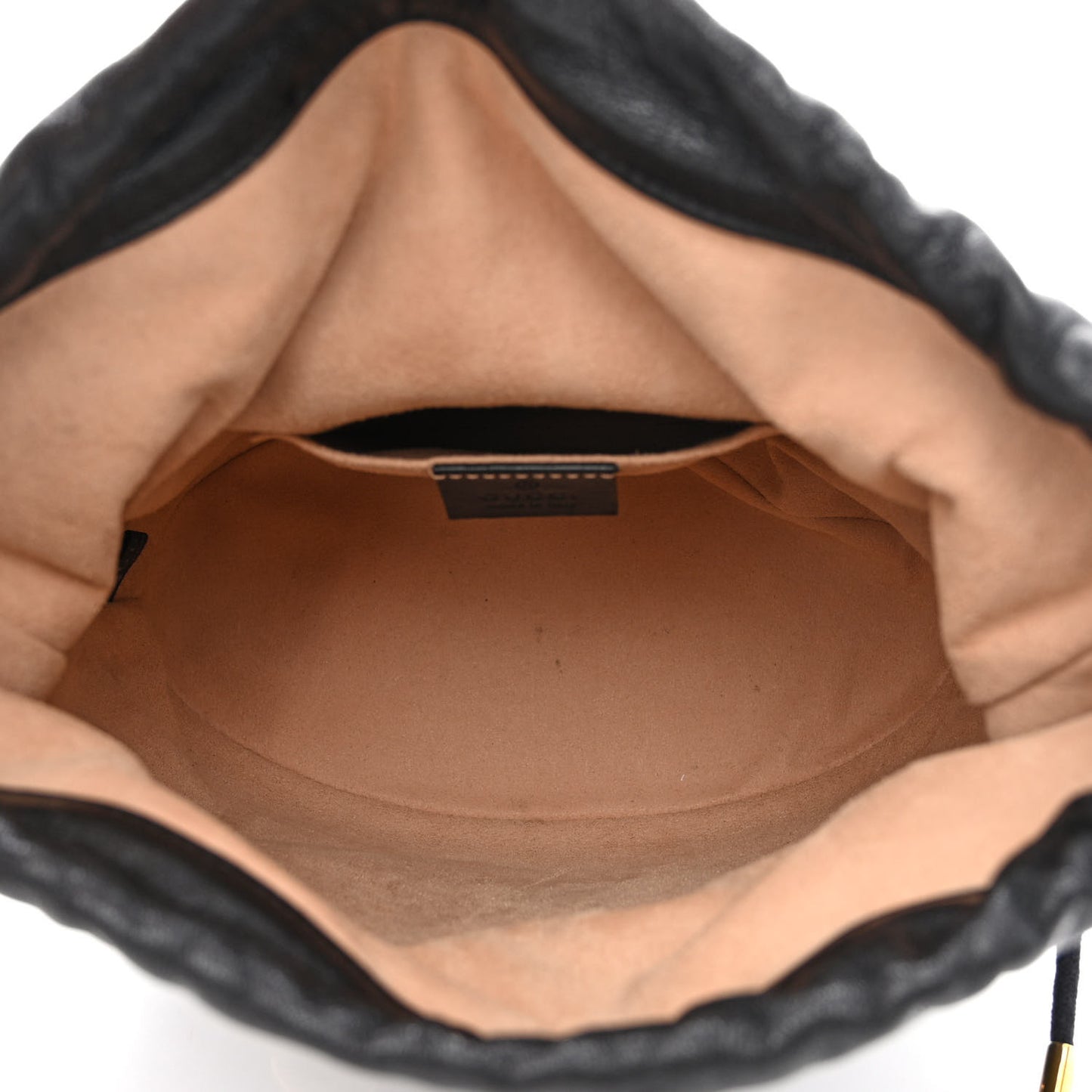 Azalea Sakai Calfskin Horsebit 1955 Drawstring Bucket Bag Black
