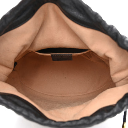 Gucci Azalea Sakai Calfskin Horsebit 1955 Drawstring Bucket Bag Black 5 of 11