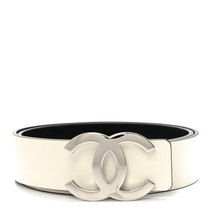 Chanel Patent Calfskin CC Reversible 80 32 Belt White Black 1 of 6