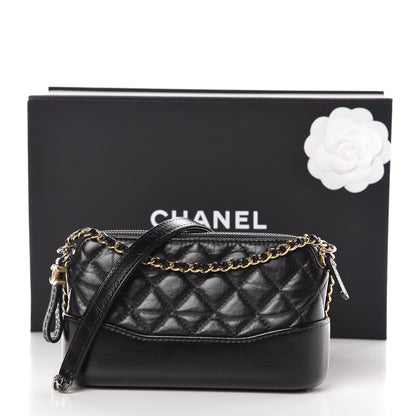 Chanel Aged Calfskin Quilted Small Gabrielle Clutch With Chain Black 14 of 14