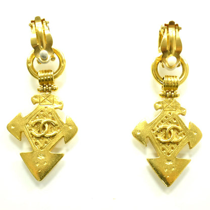 Chanel CC Cross Clip On Earrings Gold 1 of 3