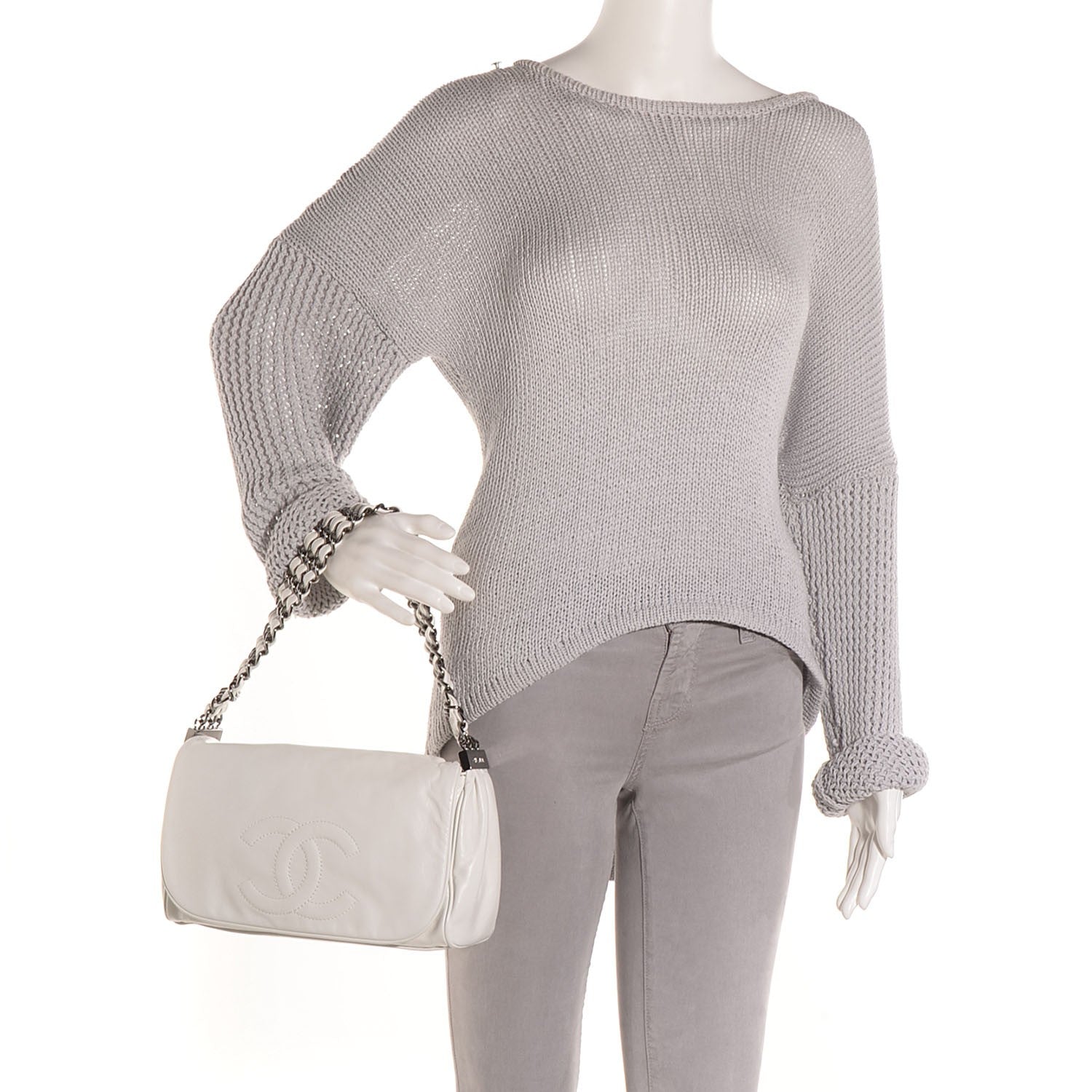 Chanel Calfskin Rock and Chain Small Flap White 2 of 7