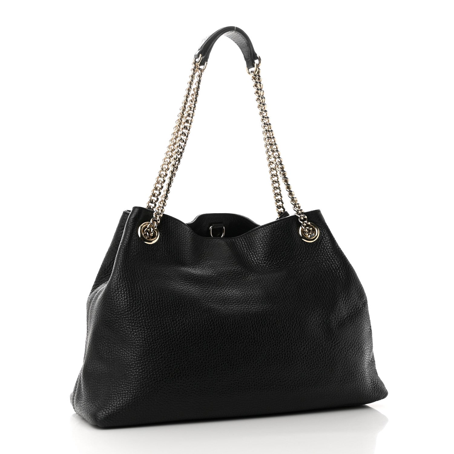 Gucci Pebbled Calfskin Medium Soho Chain Shoulder Bag Black 2 of 10