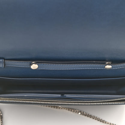 Celine Smooth Lambskin Frame Evening Chain Clutch Steel Blue Plum 5 of 9