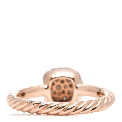 David Yurman 18K Rose Gold Cognac Diamond Petite Pavé Ring 49 4.75 3 of 5
