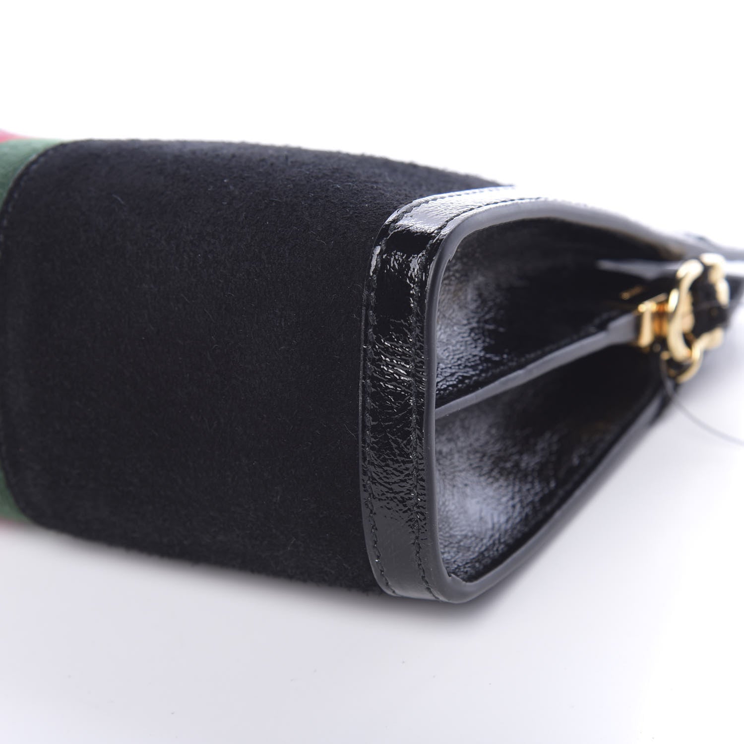 Gucci Suede Patent GG Web Small Ophidia Chain Shoulder Bag Black 9 of 10
