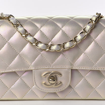 Chanel Iridescent Lambskin Quilted Mini Rectangular Flap Ivory 10 of 11