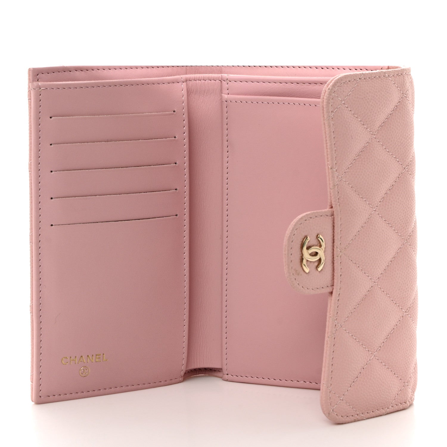 Chanel Caviar Quilted Medium Flap Wallet Light Pink 5 of 9