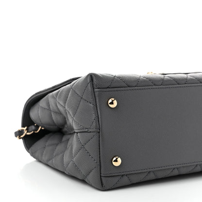 Chanel Caviar Quilted Small Coco Handle Flap Dark Grey 9 of 11