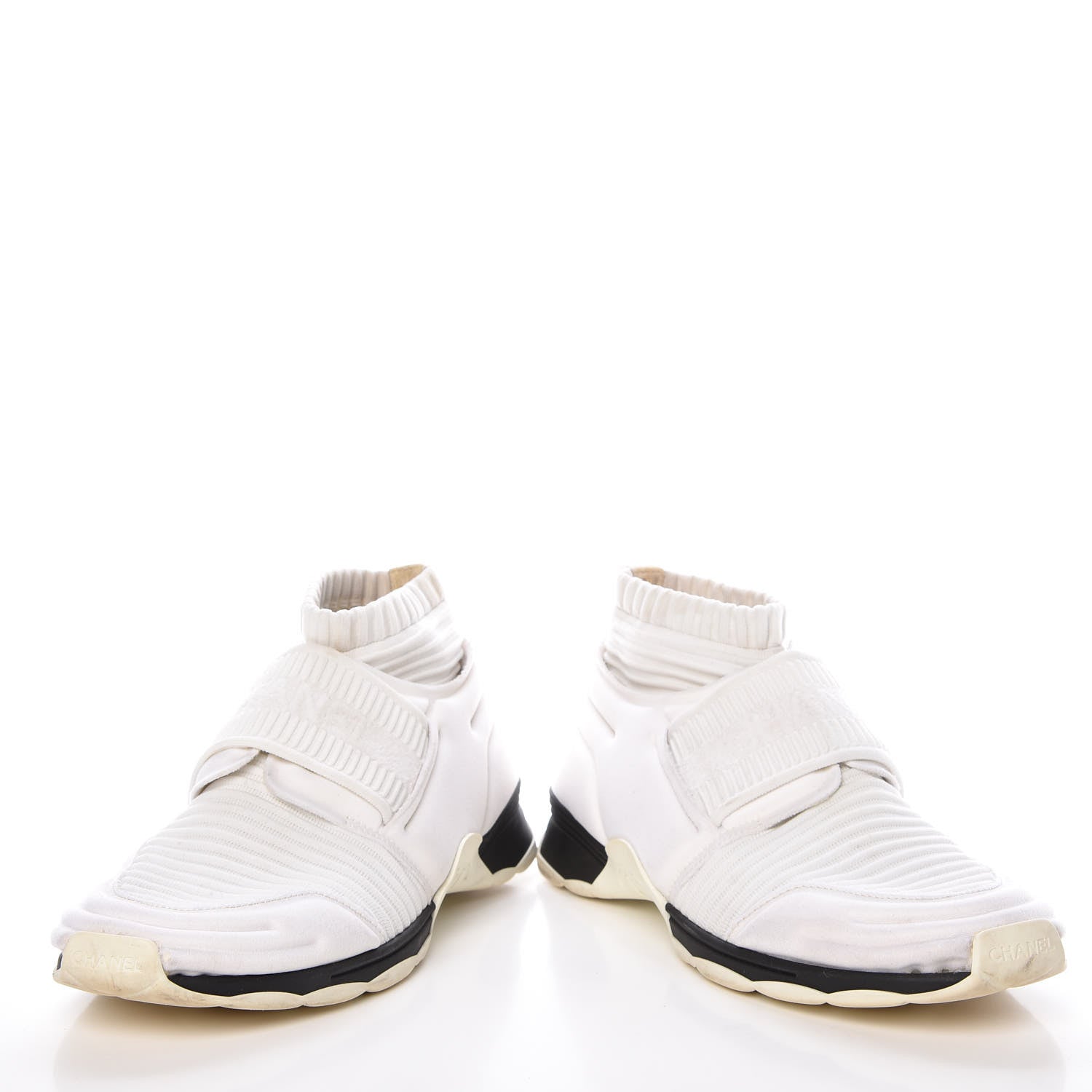 Chanel Stretch Fabric CC Sneakers 38 White 6 of 18