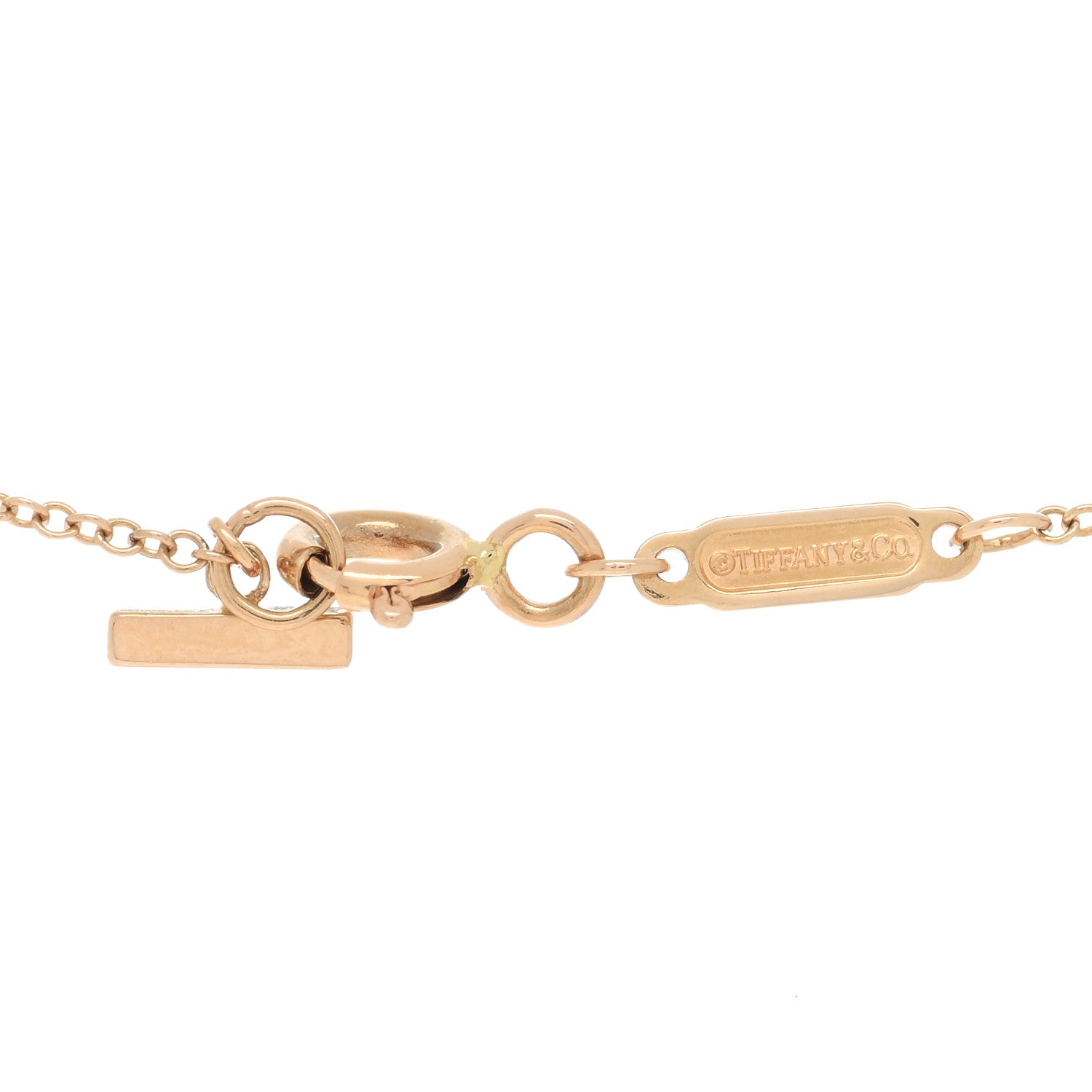 Tiffany 18K Rose Gold Small T Smile Pendant Necklace 5 of 6