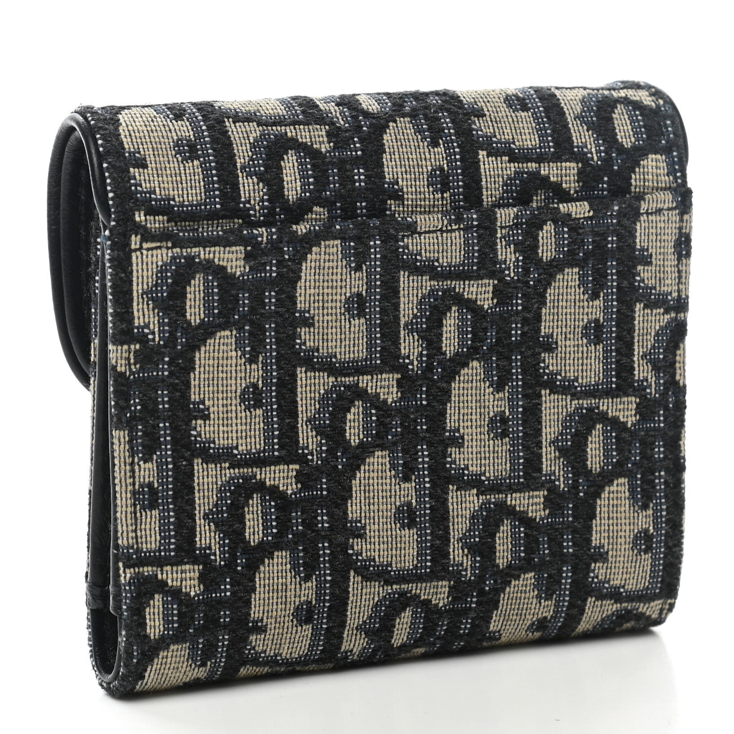 Christian Dior Oblique Saddle Lotus Wallet Blue 3 of 7