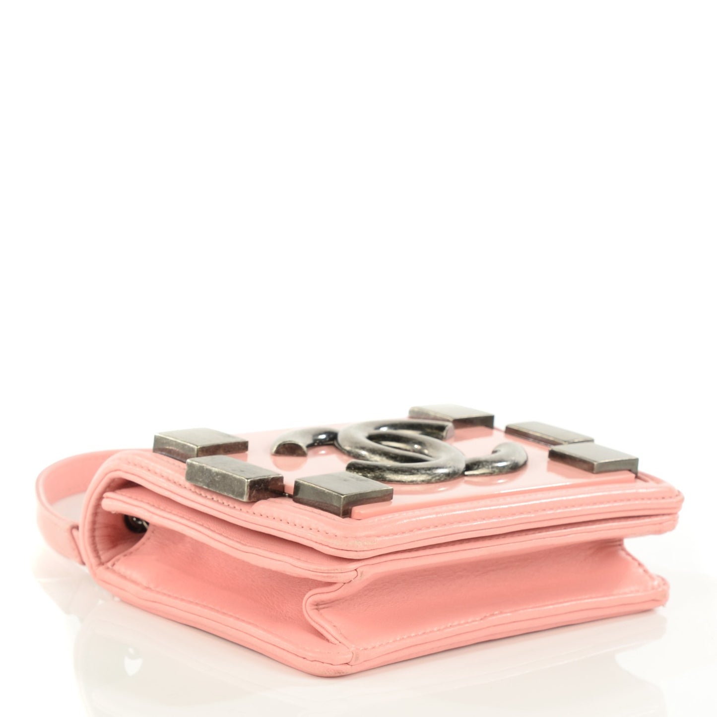 Lambskin Plexiglass Boy Brick Flap Pink